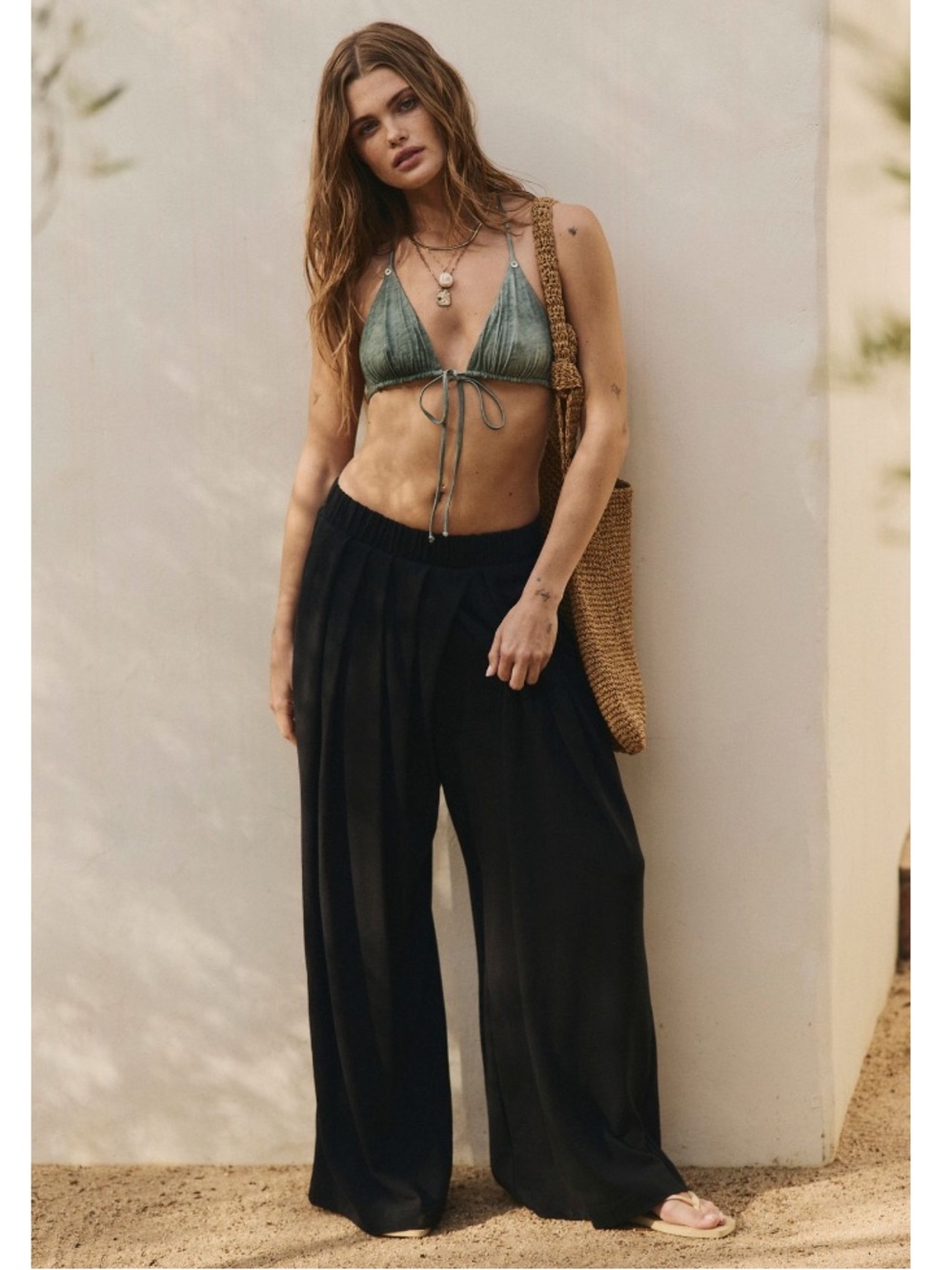 NWT Free People Black Wide-Leg Flowing Pants